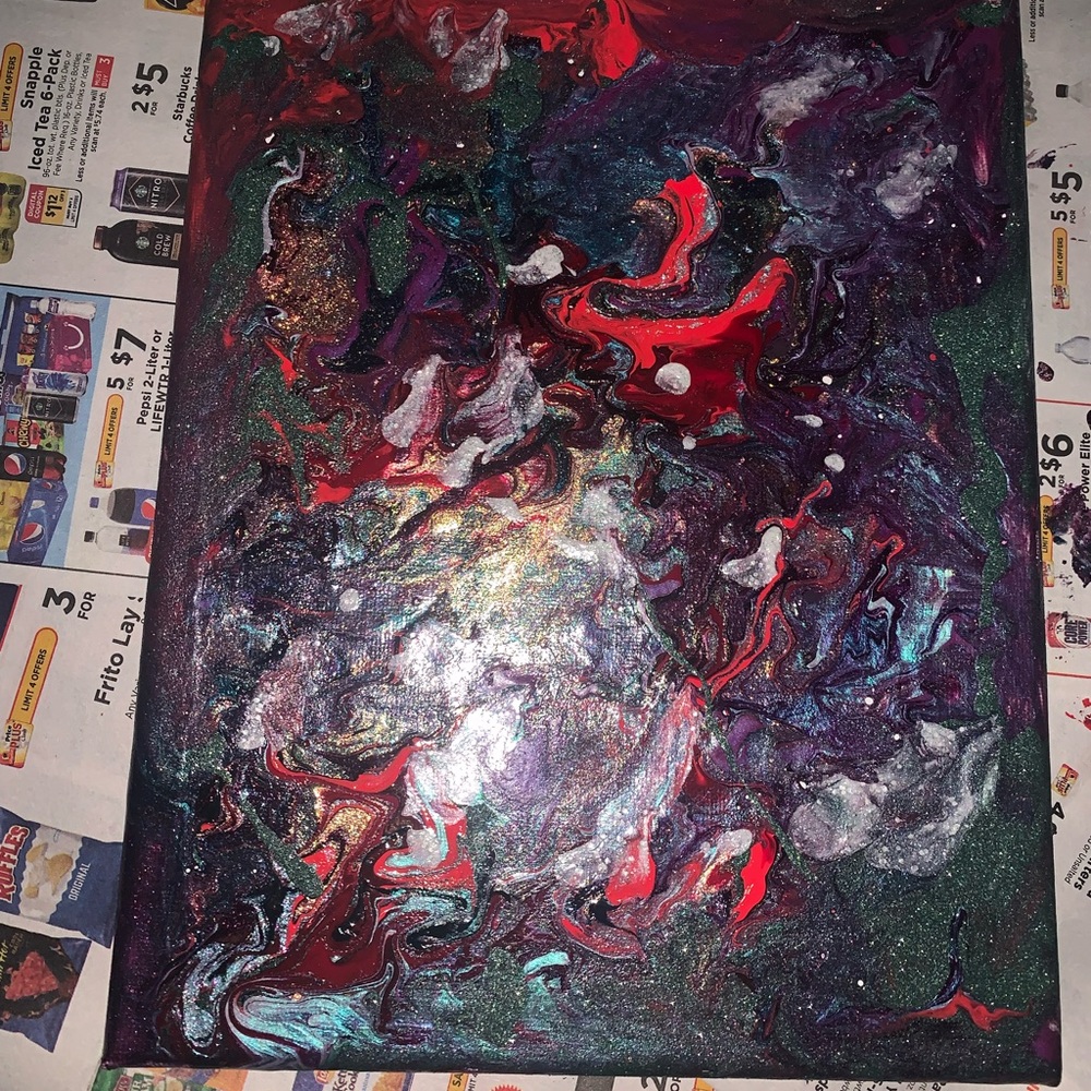 Original art work nail polish canvas art “it’s alive”